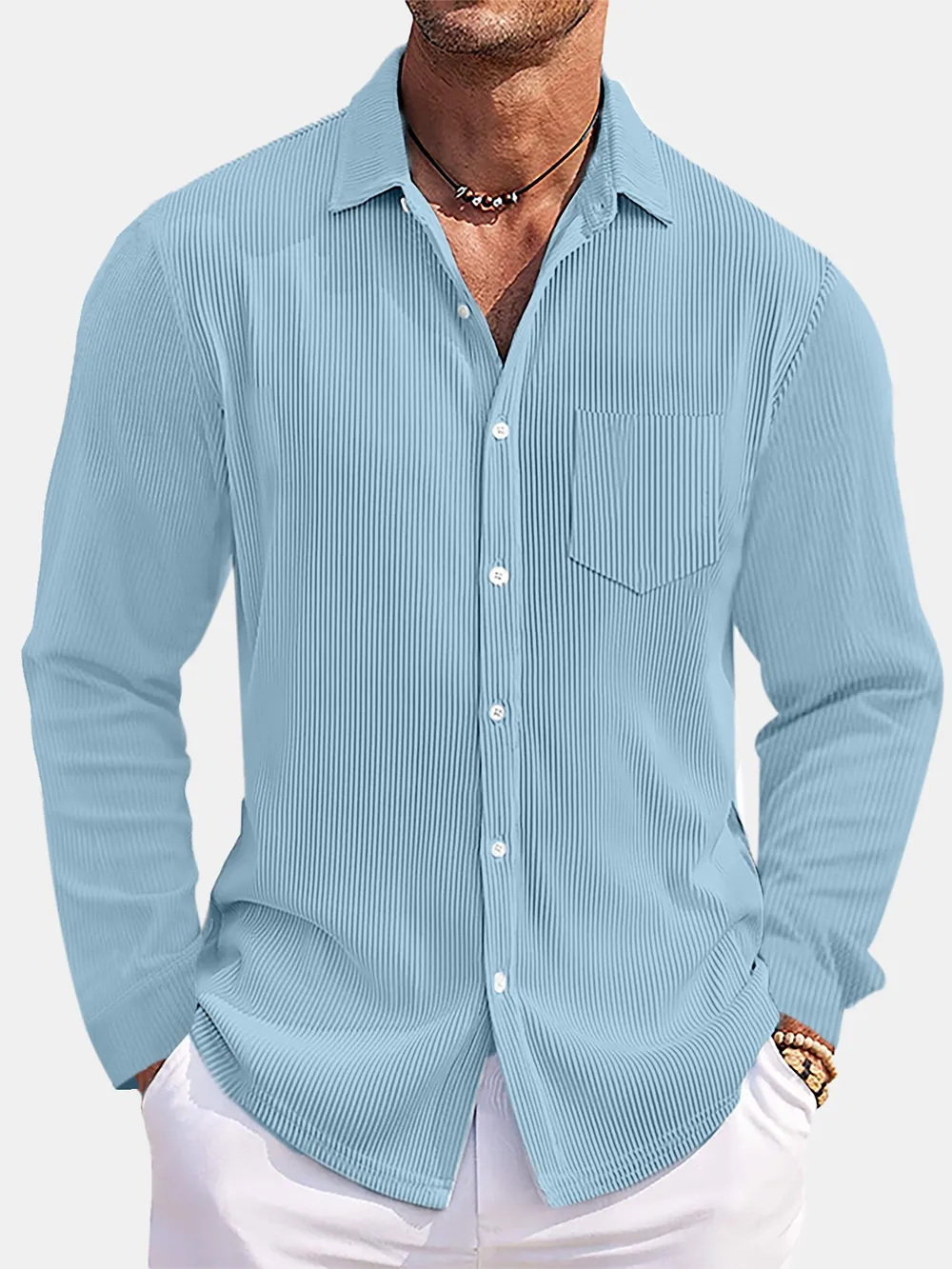 Men's Full Size Button Down Long Sleeve Shirt Plus Size, image 2