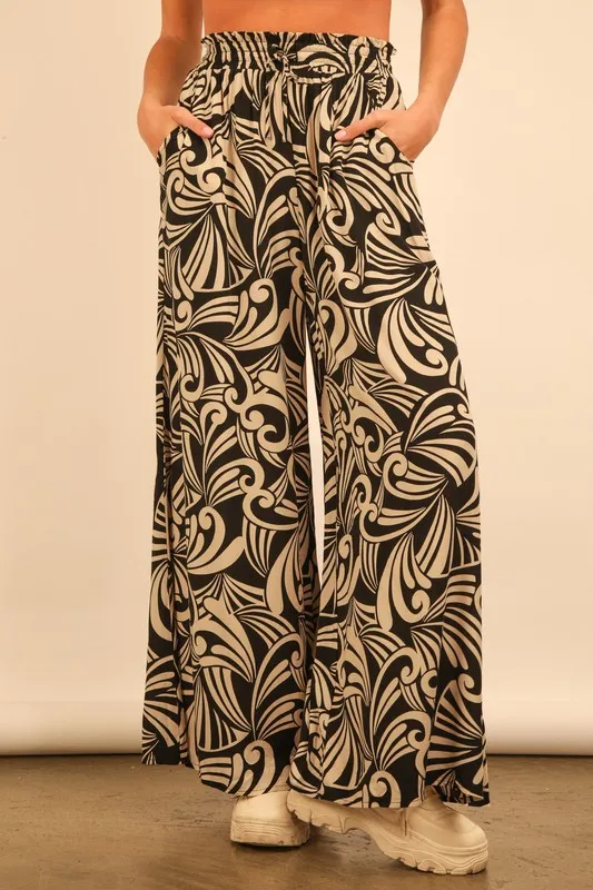 Full Size Printed Wide Leg Pants Plus Size, image 4