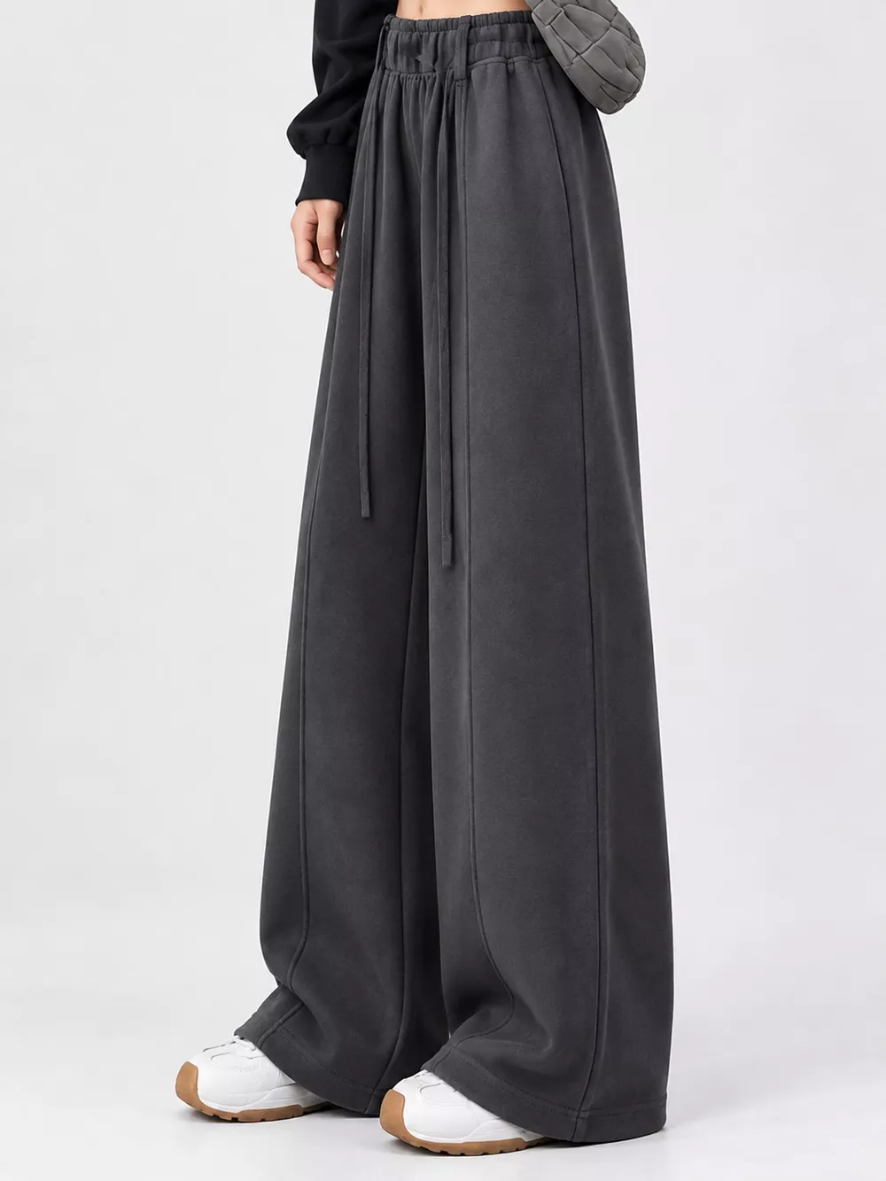 Drawstring Wide-Leg Casual Pants, image 5