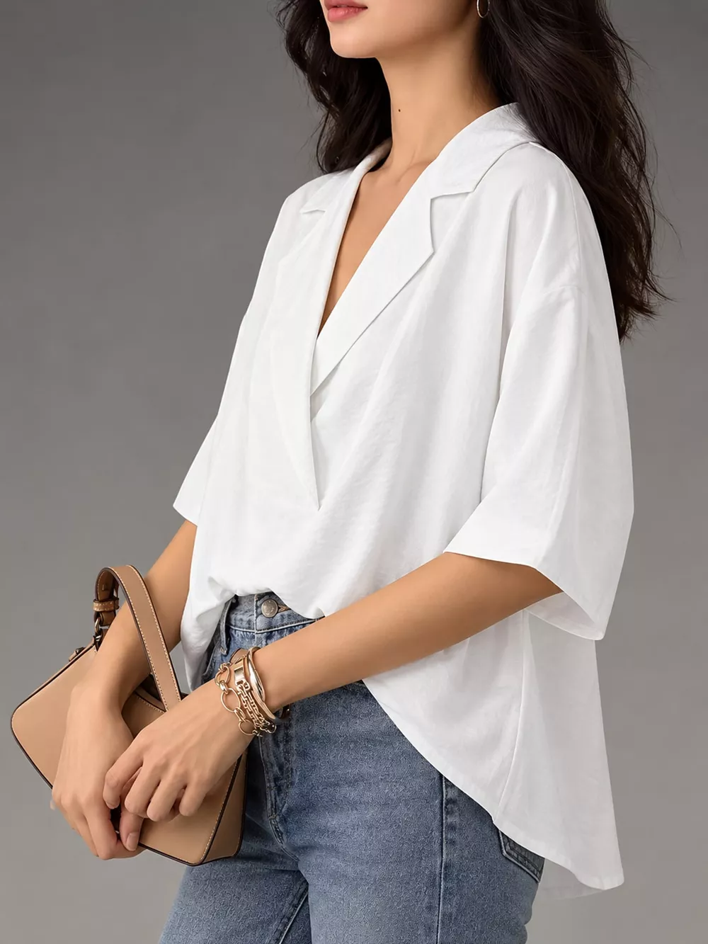 Half Sleeve Oversized Blouse, image 3