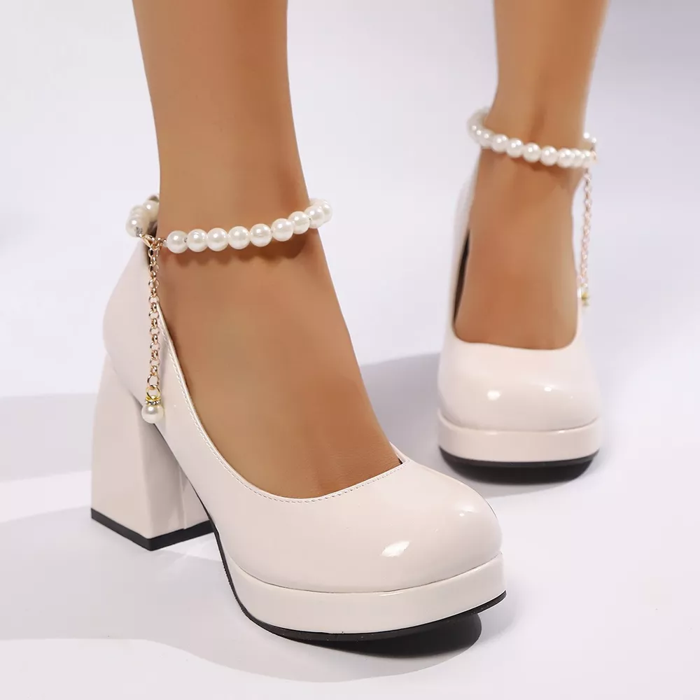 Round Toe Block Heels Pumps, image 2