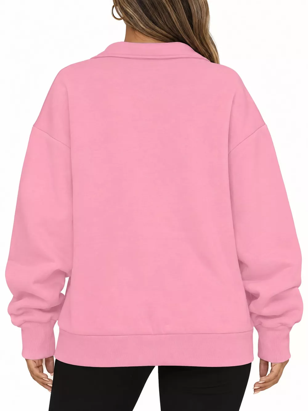 Full Size Quarter-Zip Dropped Shoulder Sweatshirt Plus Size, image 12
