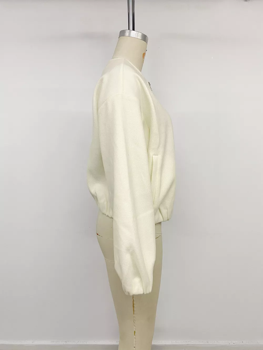 Fleece Bomber Jacket with Zipper Closure, image 12