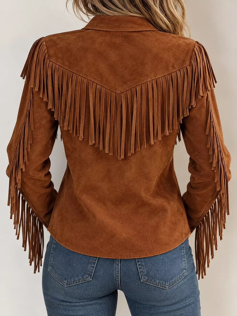 Full Size Fringed Button Up Shirt Plus Size, image 2