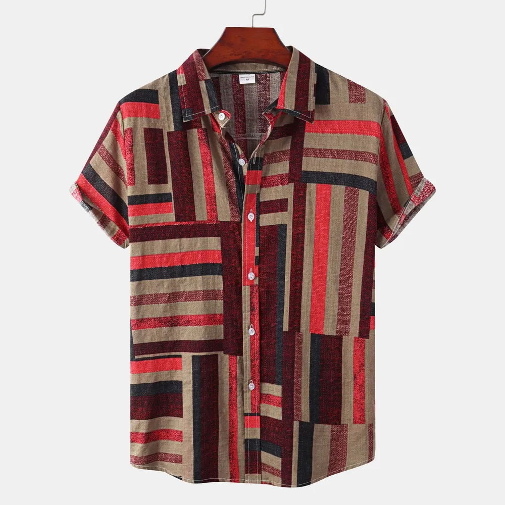 Men's Plus Size Short Sleeve Button-Down Casual Shirt, image 5