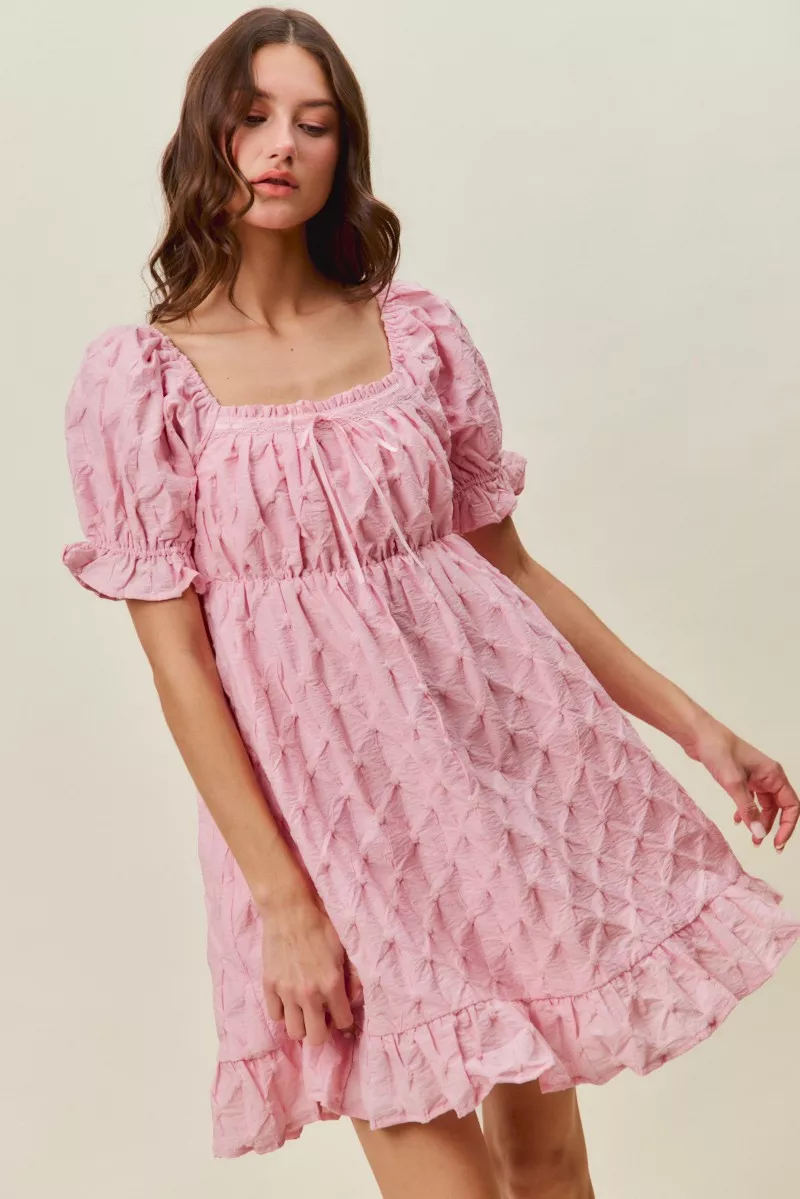 Texture Woven Ruching On Bust Mini Dress, image 10