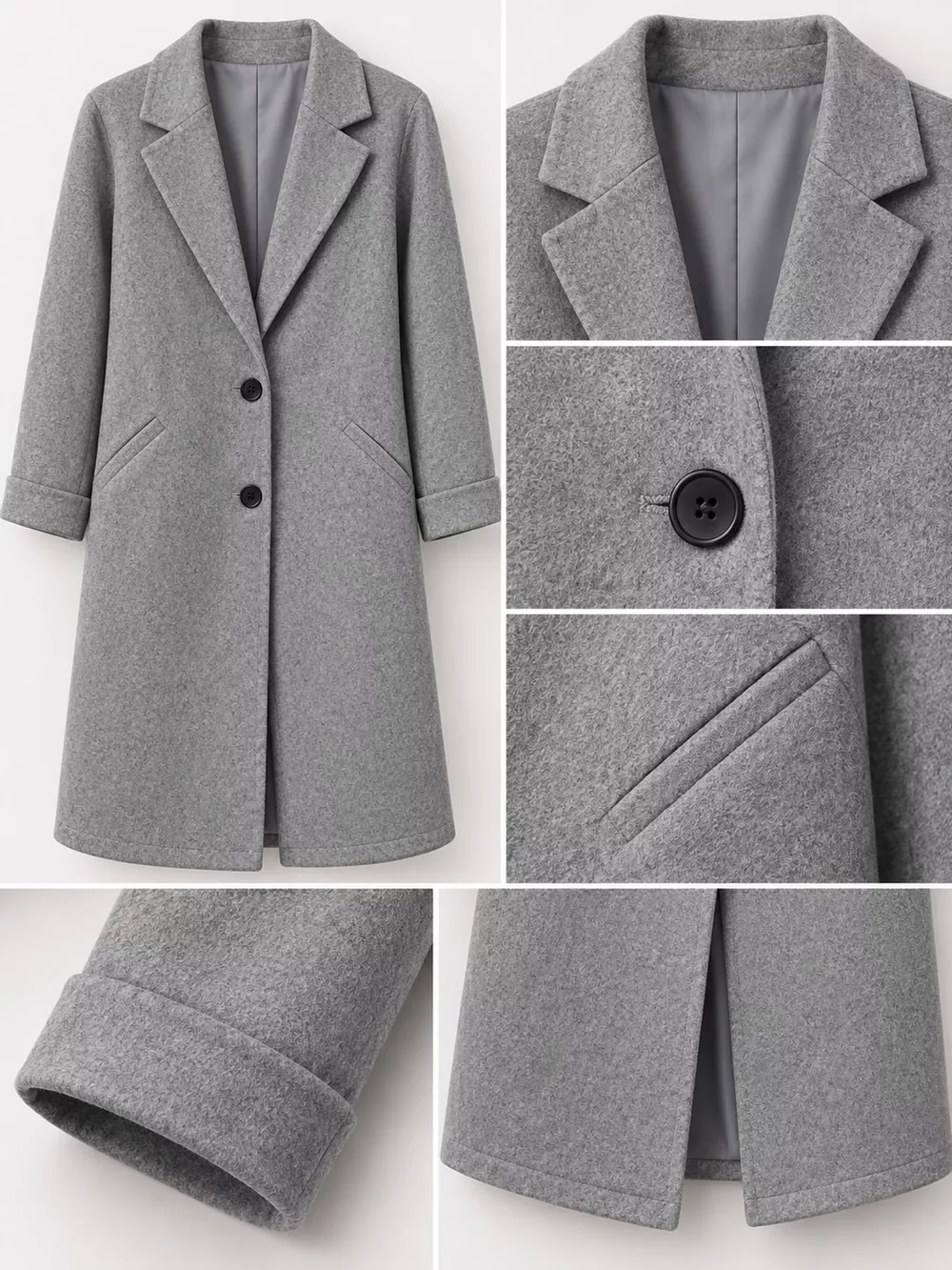 Full Size Lapel Collar Button Up Coat Plus Size, image 9