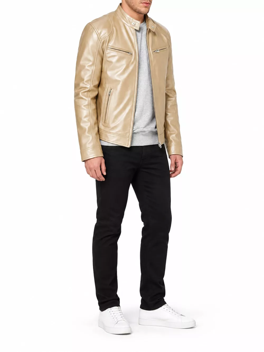 Men's Full Size Faux Leather Zip Up Jacket Plus Size, image 50