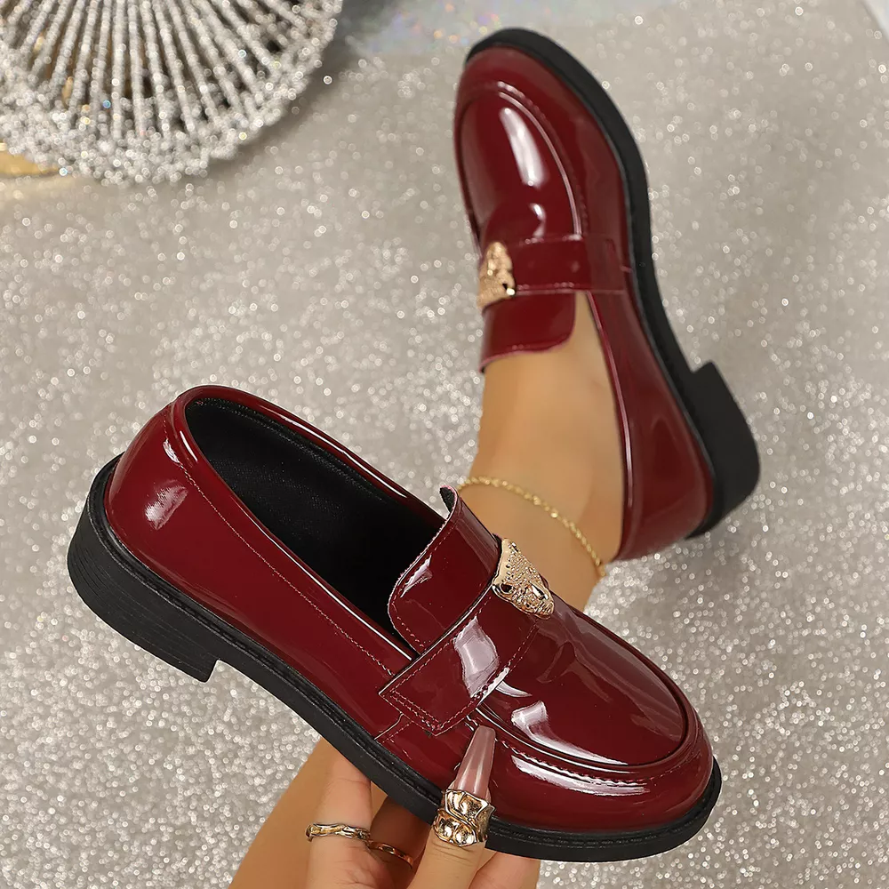 Round Toe Block Heel Loafers, image 6