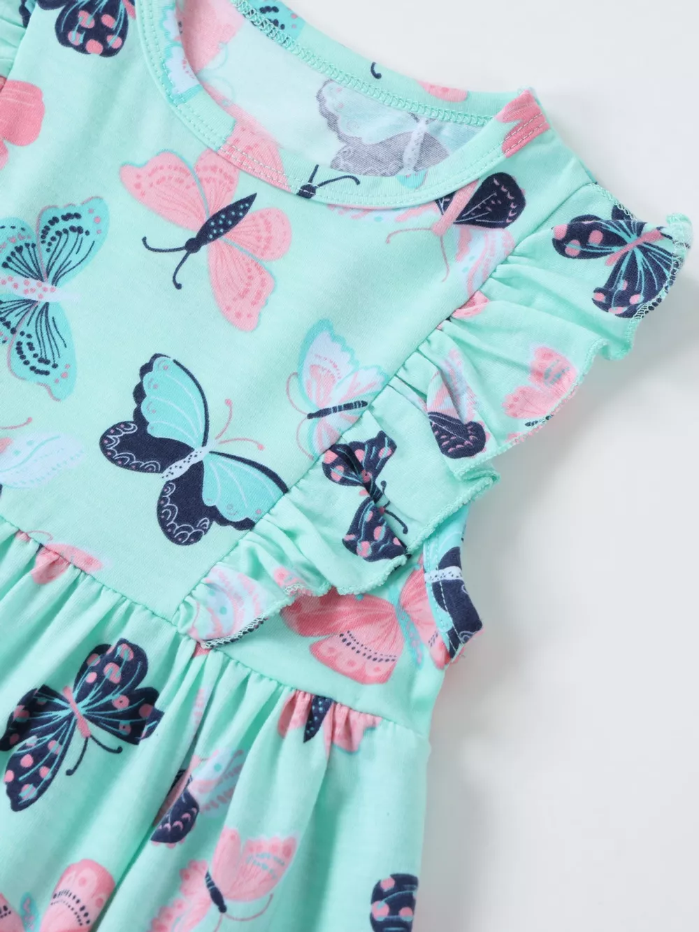 Children's Butterfly Print Ruffle Sleeve Dress, image 2
