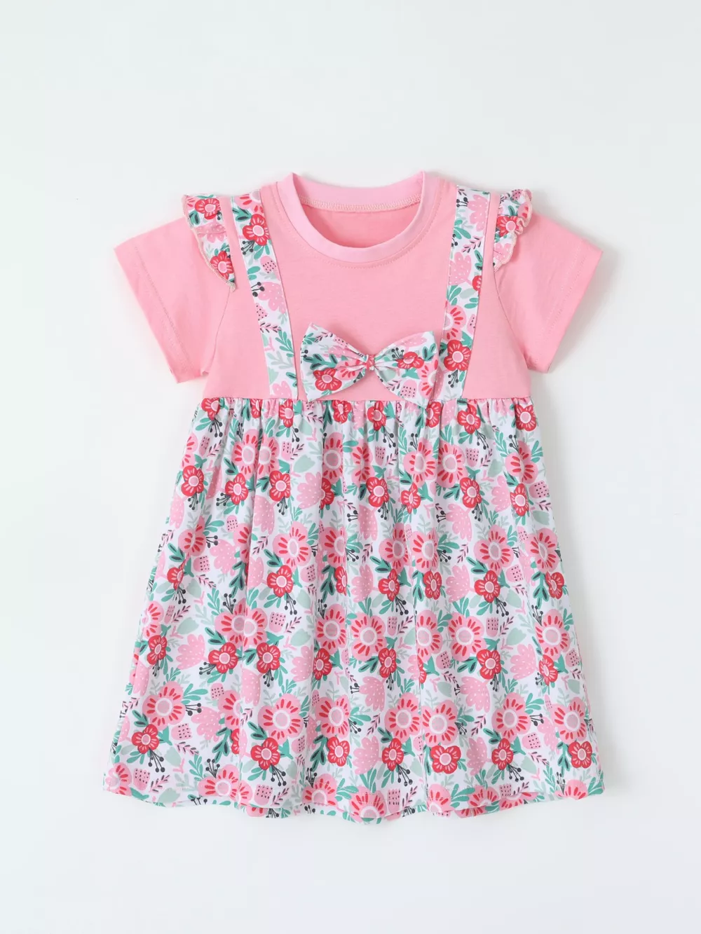 Children's Floral Print Bow Detail Dress, image 2