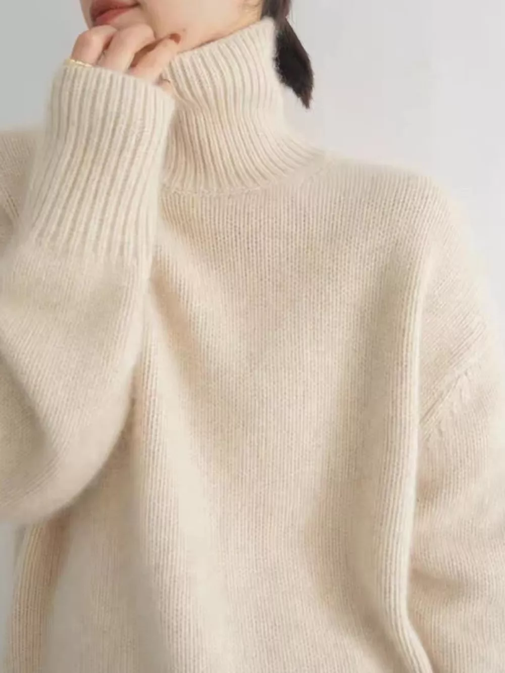 Turtleneck Dropped Shoulder Sweater, image 11