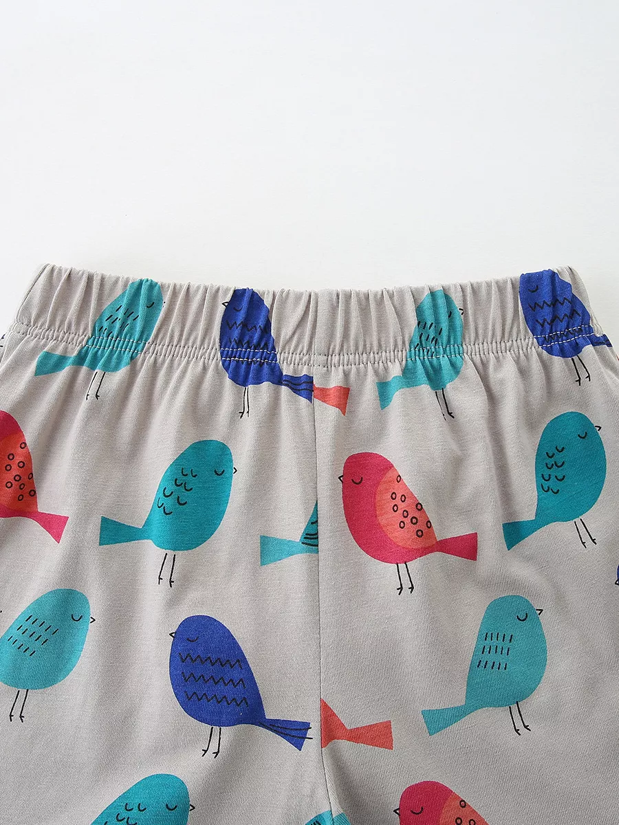 Children's Bird Print Top and Shorts Set, image 5