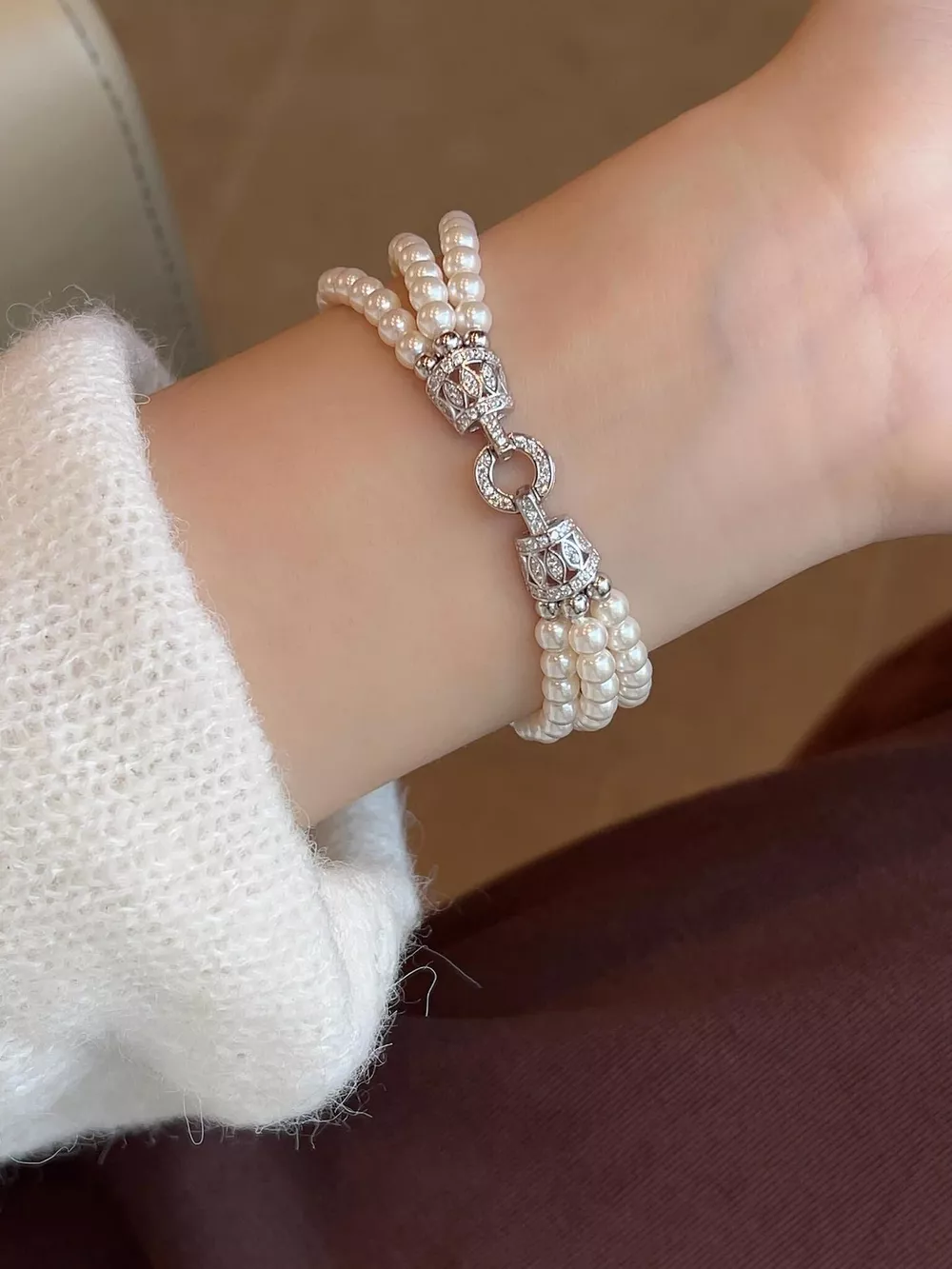 Three Layers Pearl Bracelet, image 4
