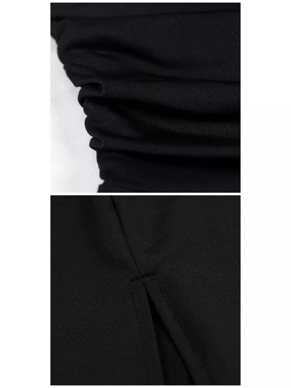 Sleeveless Deep V-Neck Ruched High Slit Bodycon Dress, image 4