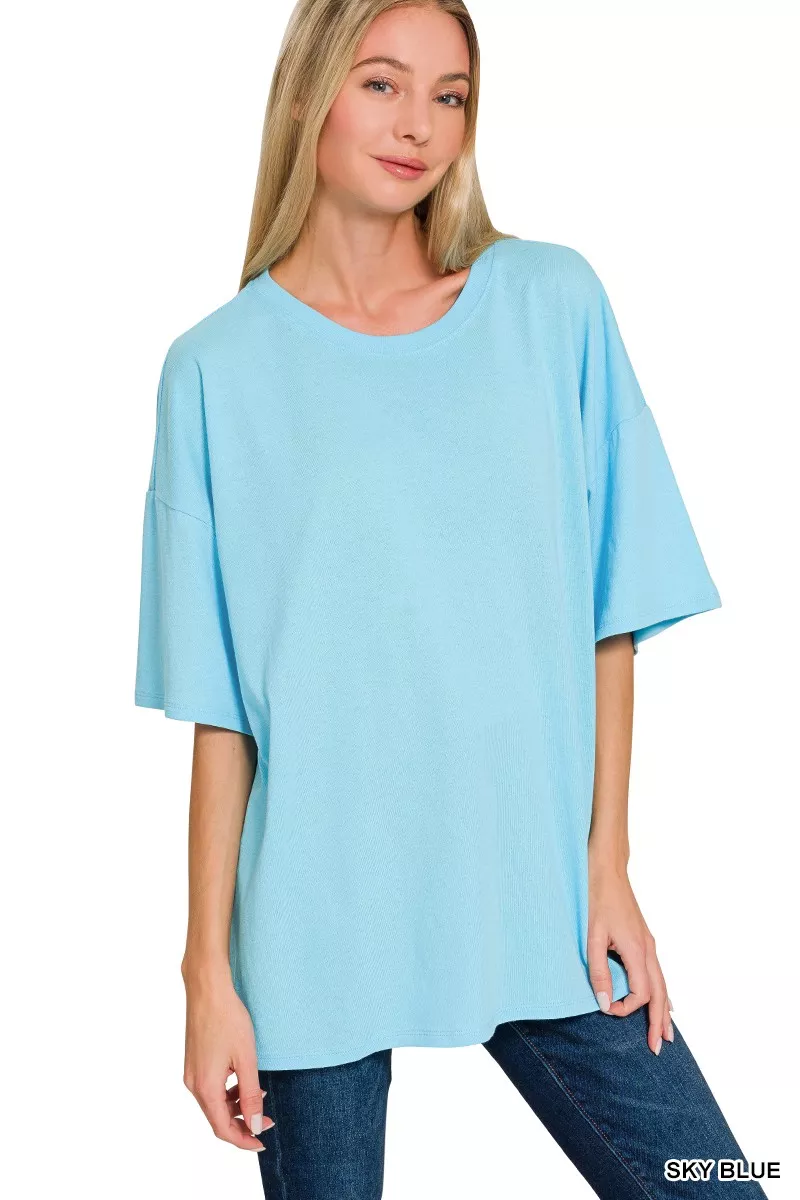 Cotton Short Sleeve Oversized Tunic Tee, image 2