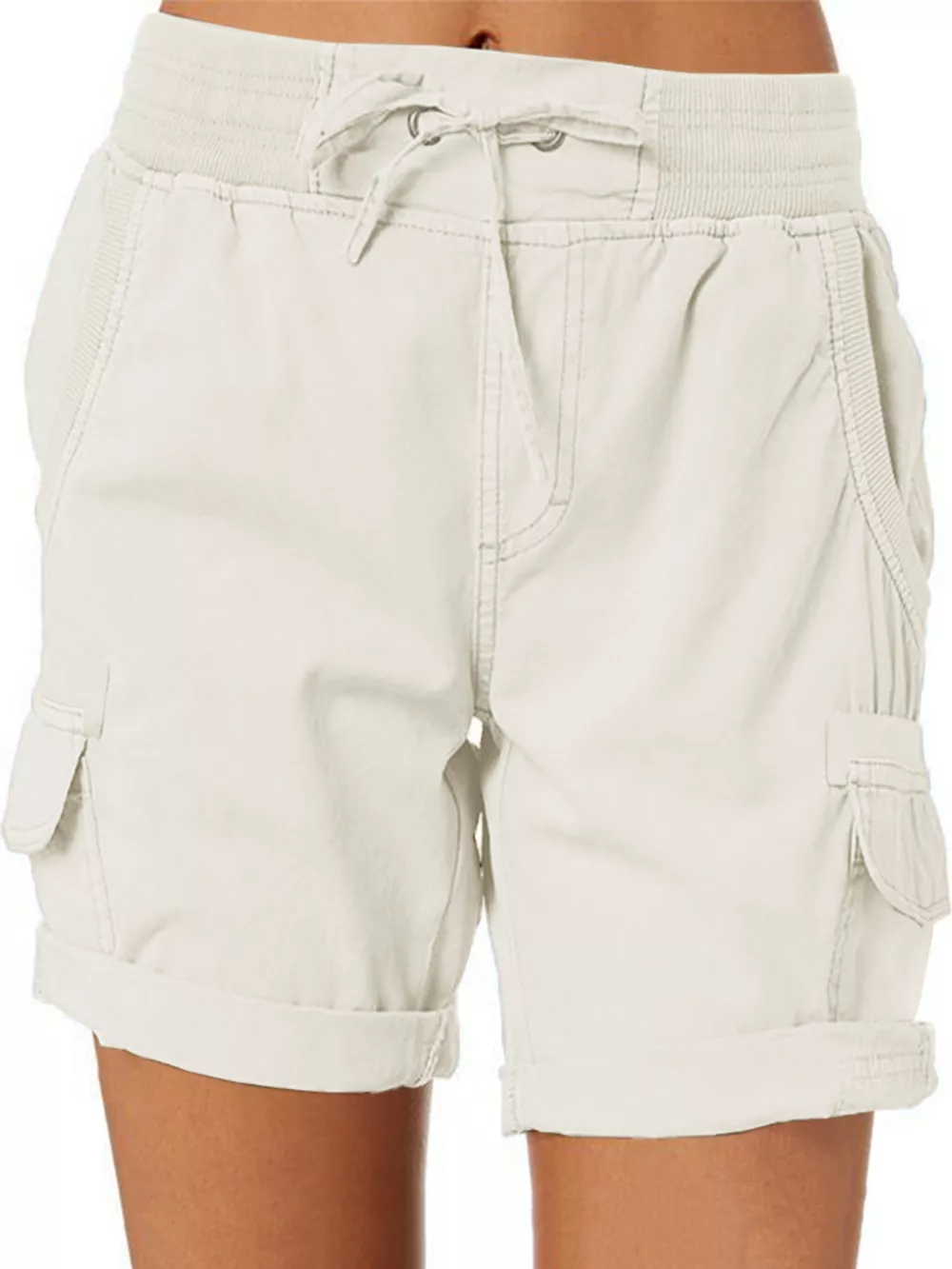 Full Size Drawstring Cargo Shorts Plus Size, image 74