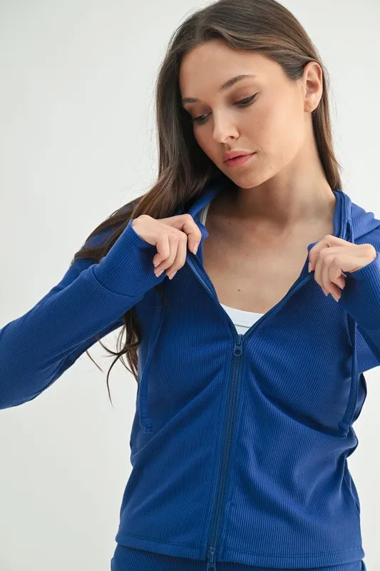 Ribbed Long Sleeve Hoodie, image 5