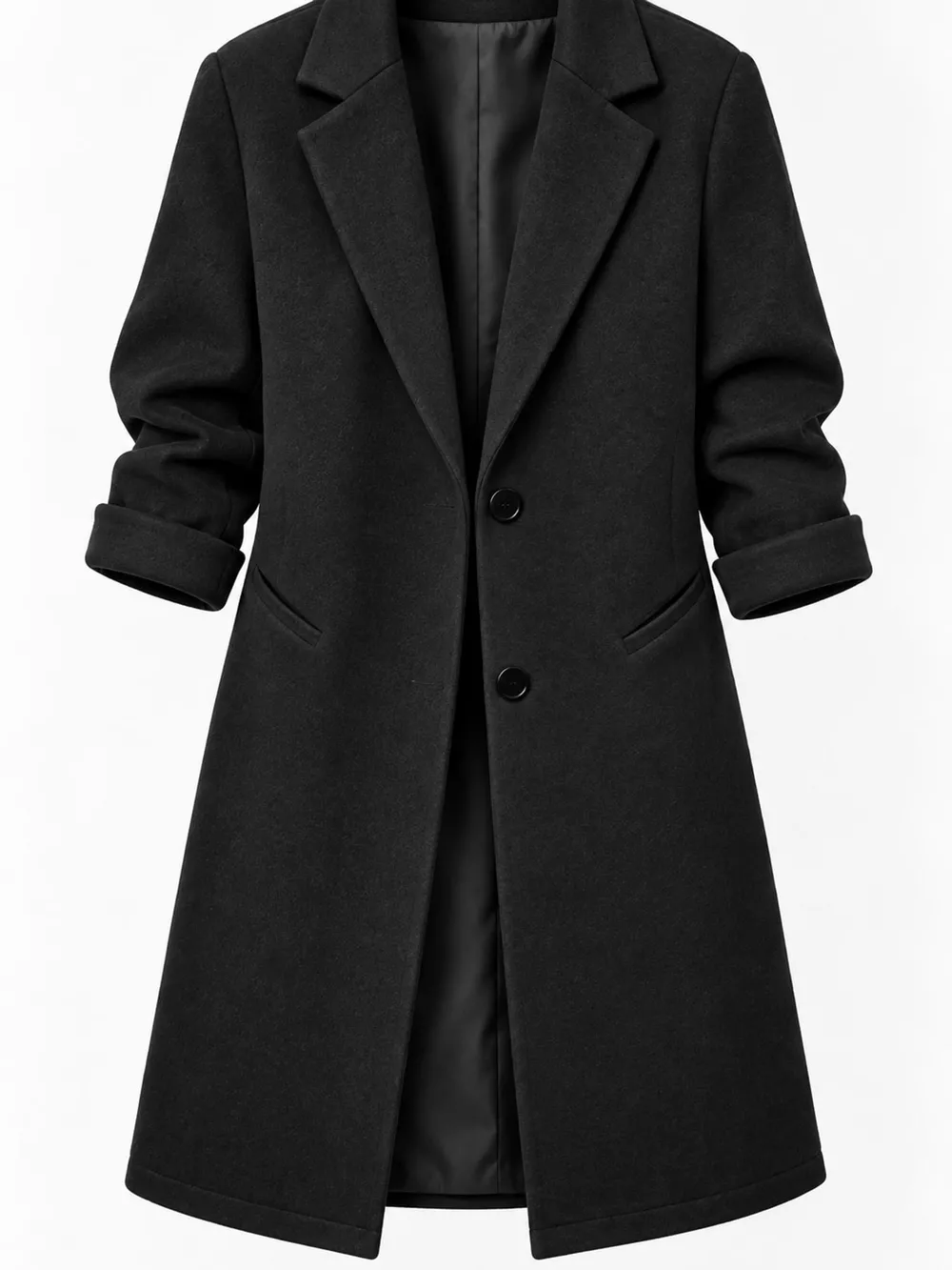 Full Size Lapel Collar Button Up Coat Plus Size, image 5