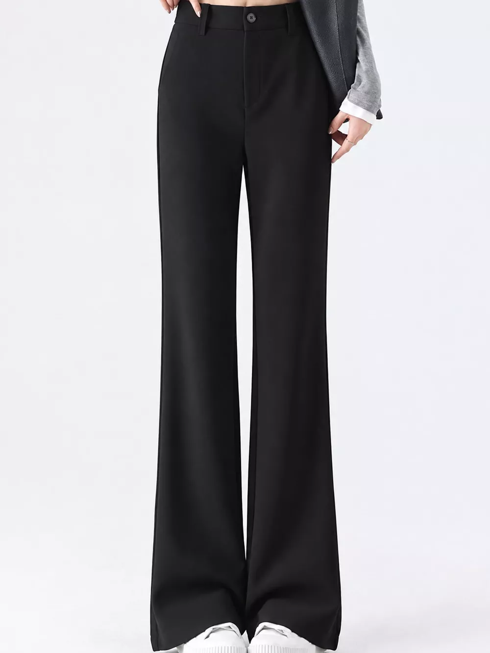Full Size High-Waisted Slim-Fit Straight-Leg Pants Plus Size
