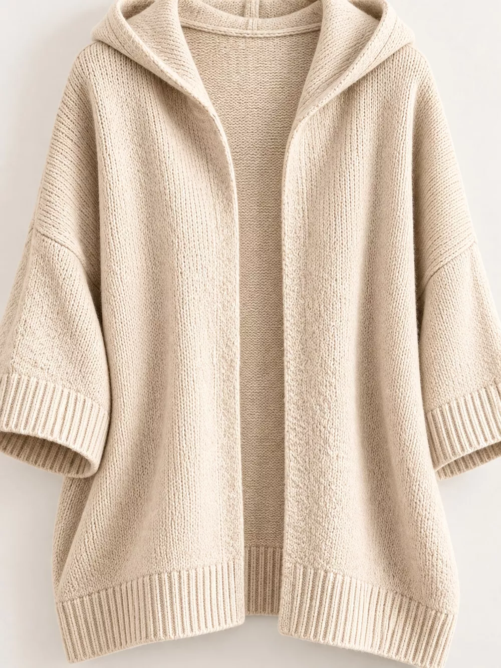 Full Size Hooded Open-Front Knit Cardigan Plus Size, image 5
