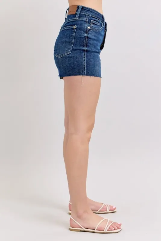 Full Size High Waist Criss-Cross Waistband Denim Shorts Plus Size, image 15