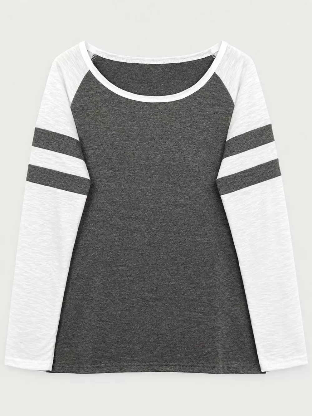 Full Size Color-Block Raglan Sleeve Striped T-Shirt Plus Size, image 12
