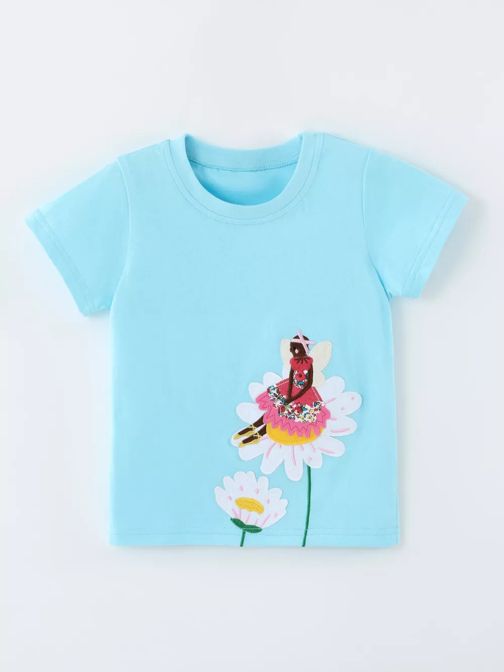 Children's Fairy and Flower Embroidered Short Sleeve T-Shirt, image 2
