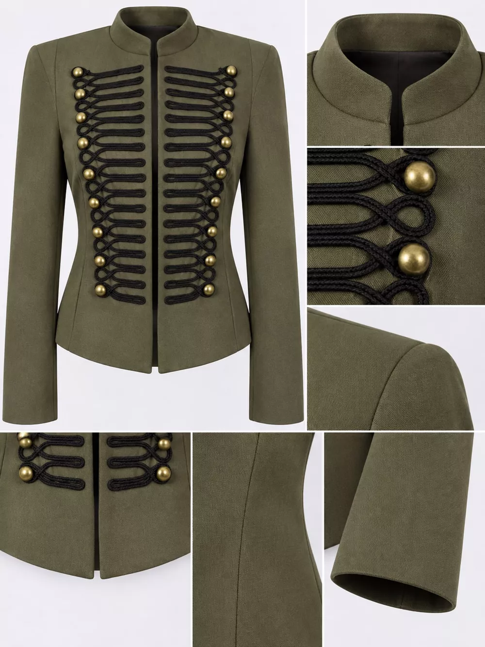 Decorative Button Cropped Jacket, image 17
