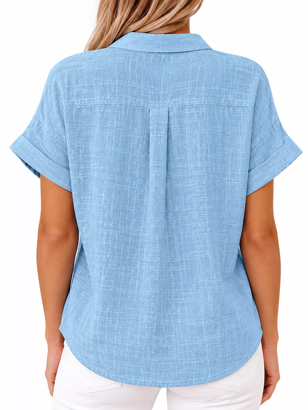 Full Size Button Up Short Sleeve Shirt Plus Size, image 38