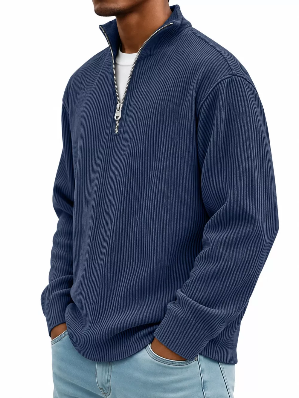 Men's Full Size Quarter-Zip Long Sleeve Sweatshirt Plus Size, image 27