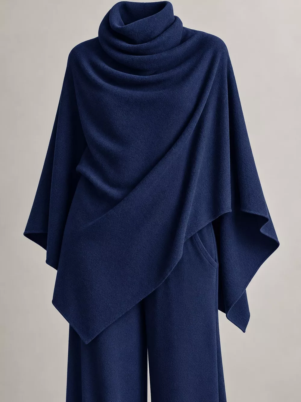 Full Size Turtleneck Poncho and Wide-Leg Pants Set Plus Size, image 23