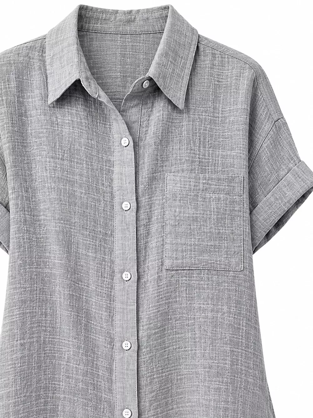 Full Size Button Up Short Sleeve Shirt Plus Size, image 15