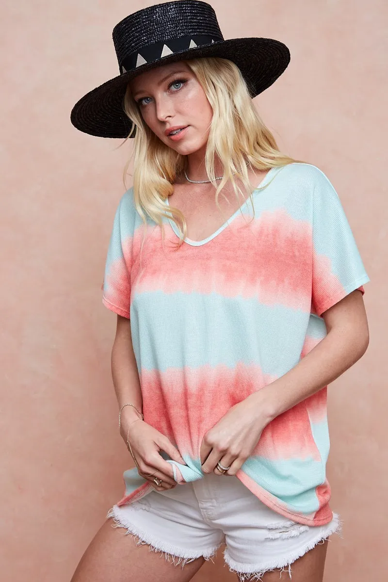 Tiedye Printed Hacci Knit Top