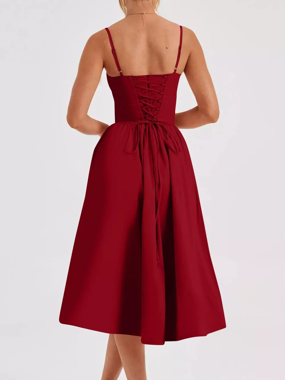 Sweetheart Neck Midi Cami Dress, image 8