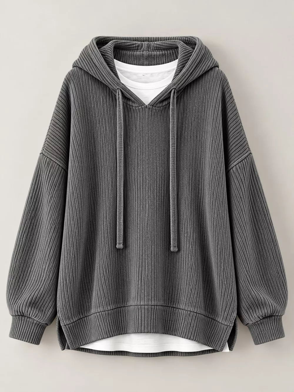 Drawstring Dropped Shoulder Hoodie, image 13