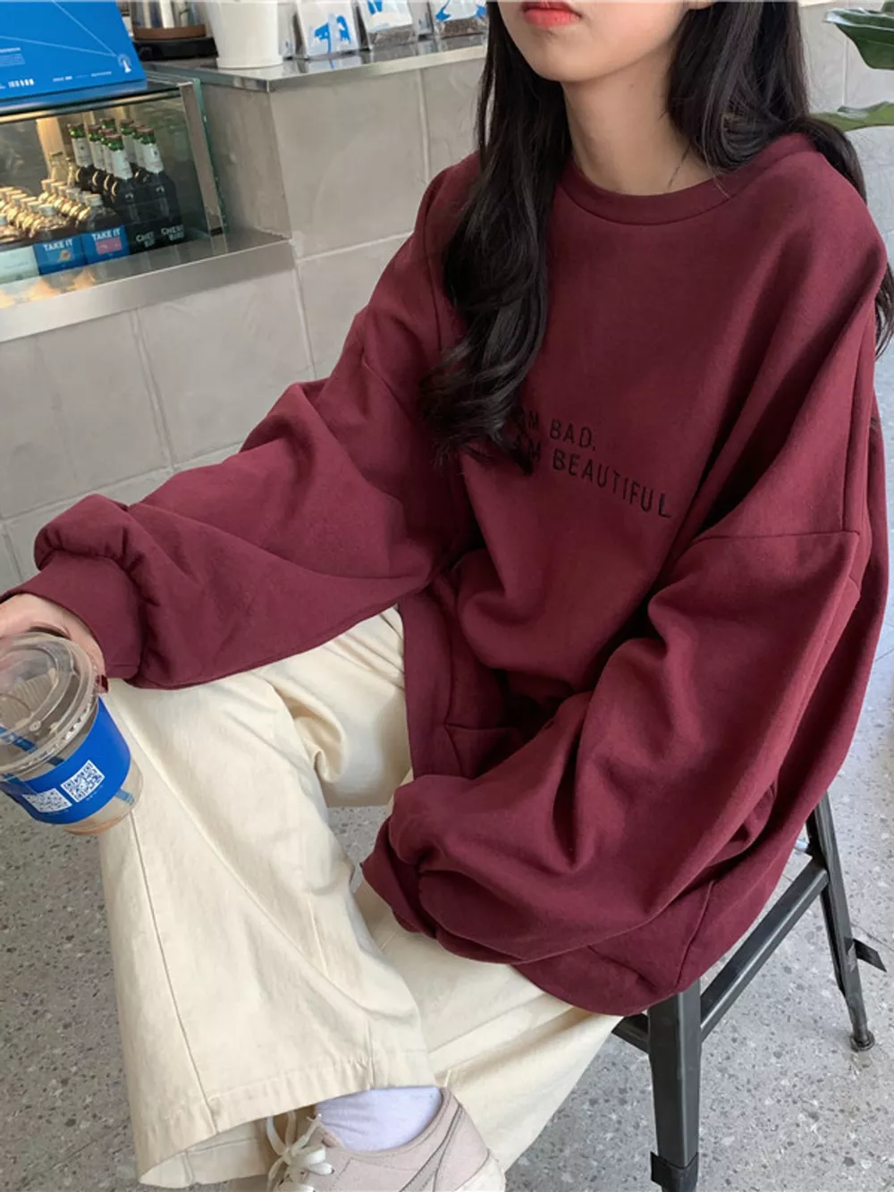 Letter Graphic Crew Neck Sweatshirt, image 9