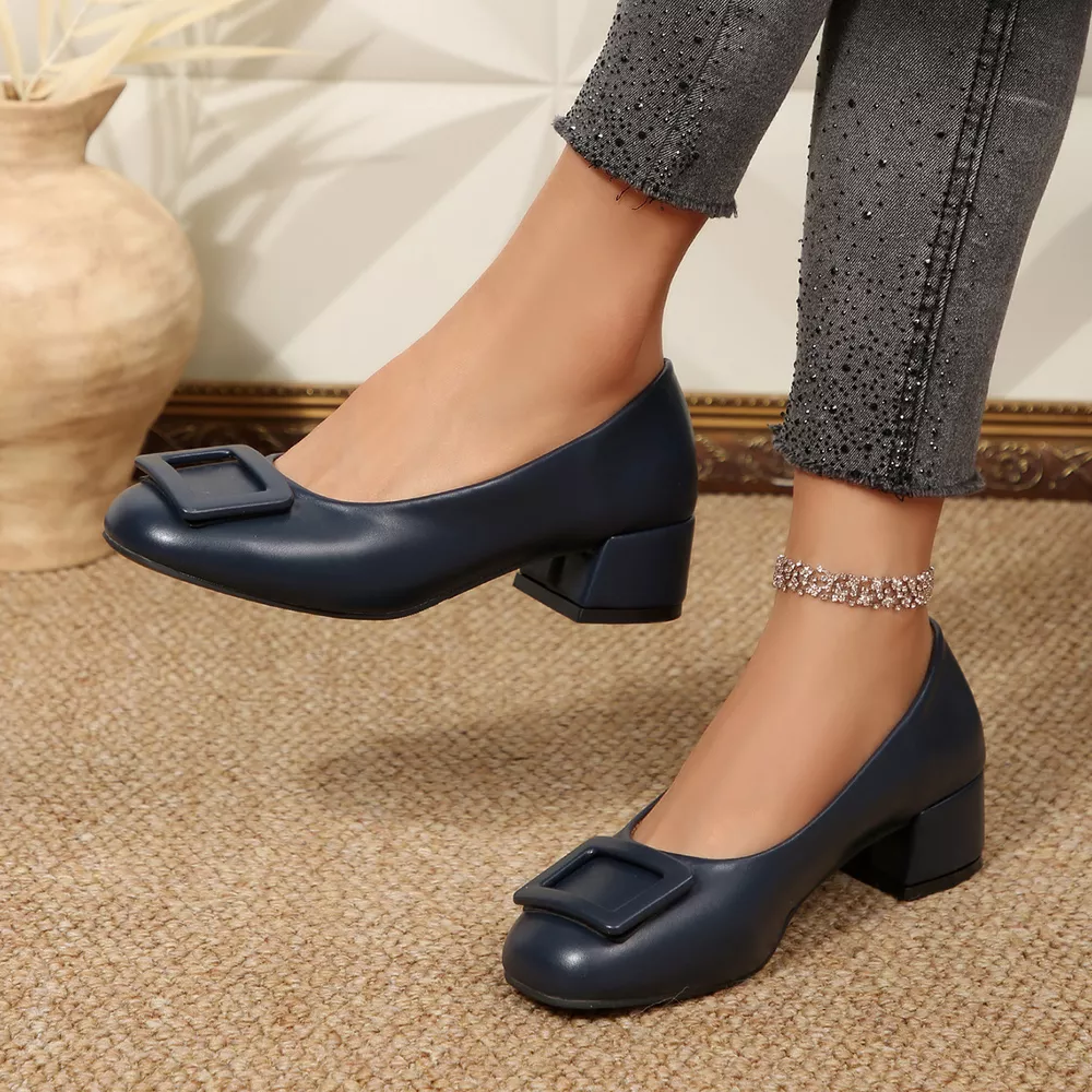 Buckle Block Heel Pumps, image 8