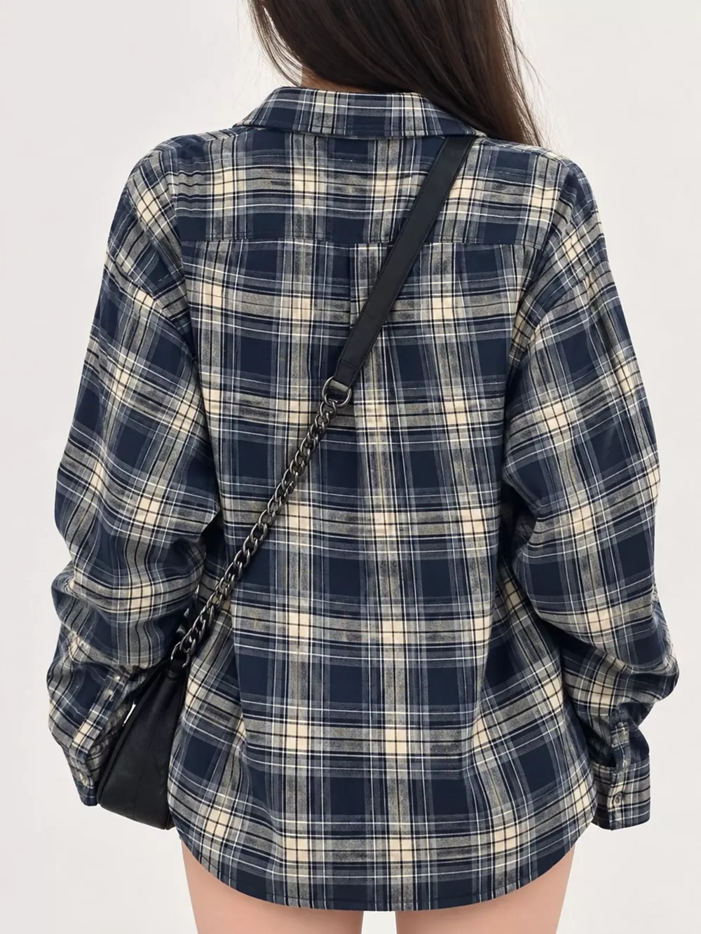 Casual Loose Fit Plaid Shirt, image 4
