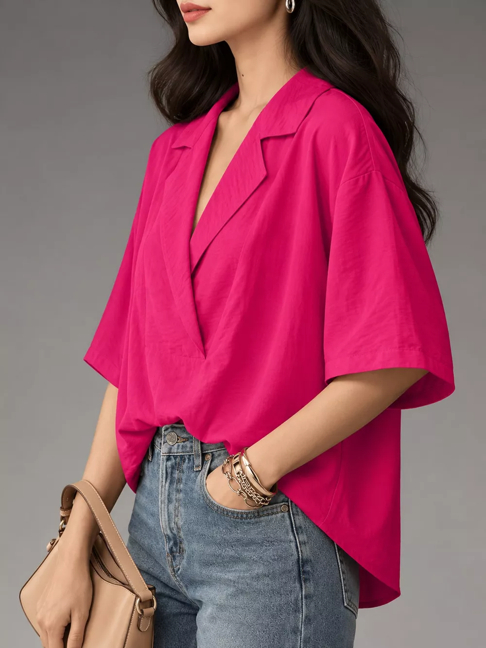 Half Sleeve Oversized Blouse, image 17