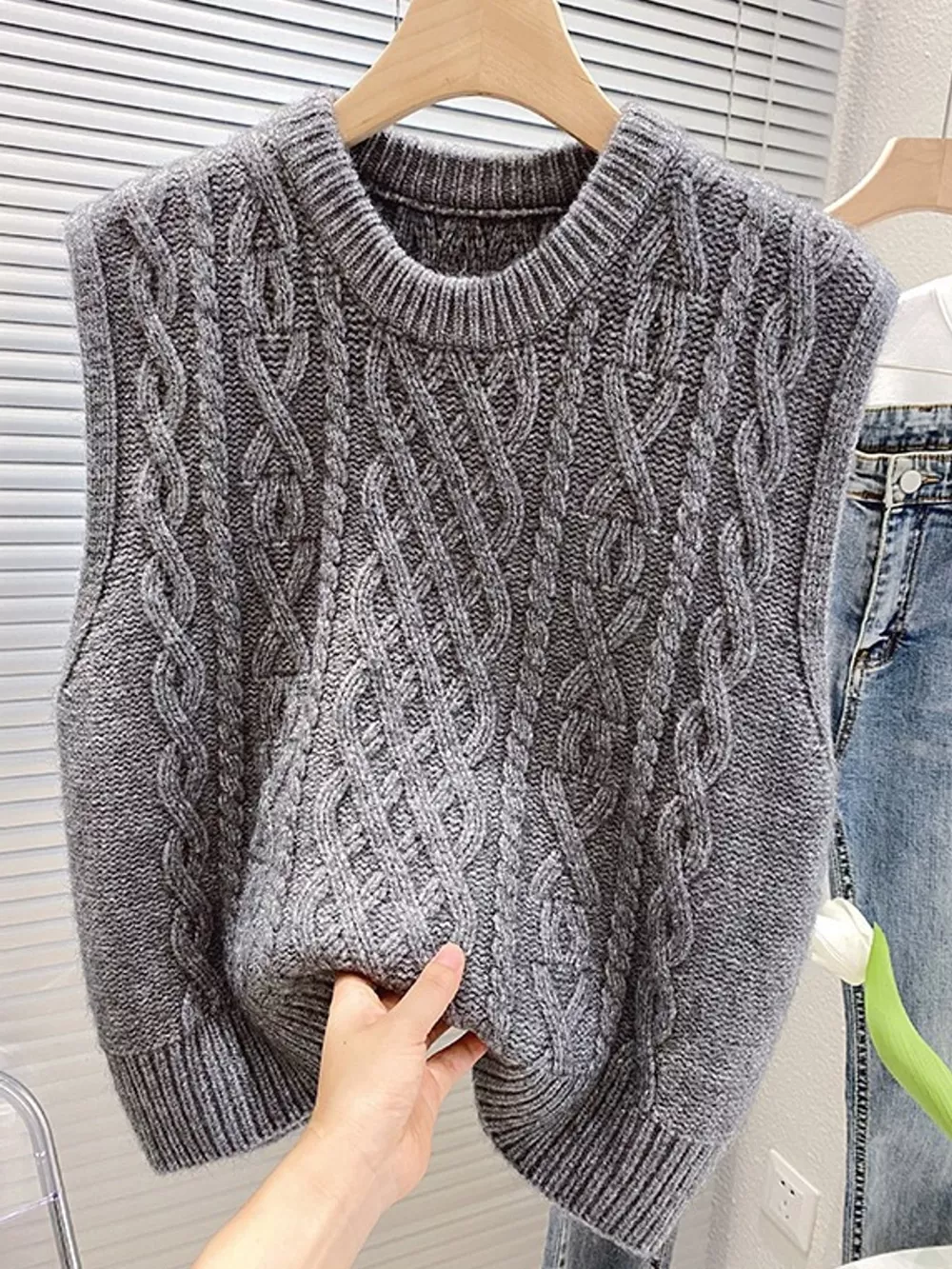 Cable-Knit Sweater Vest, image 8
