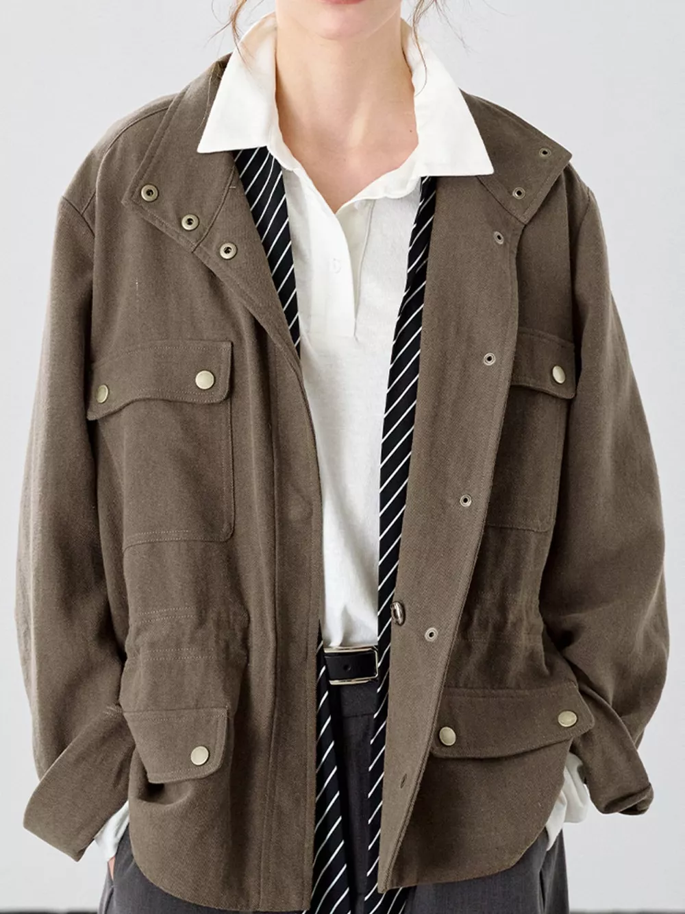 Multi-Pocket Snap Down Jacket, image 9