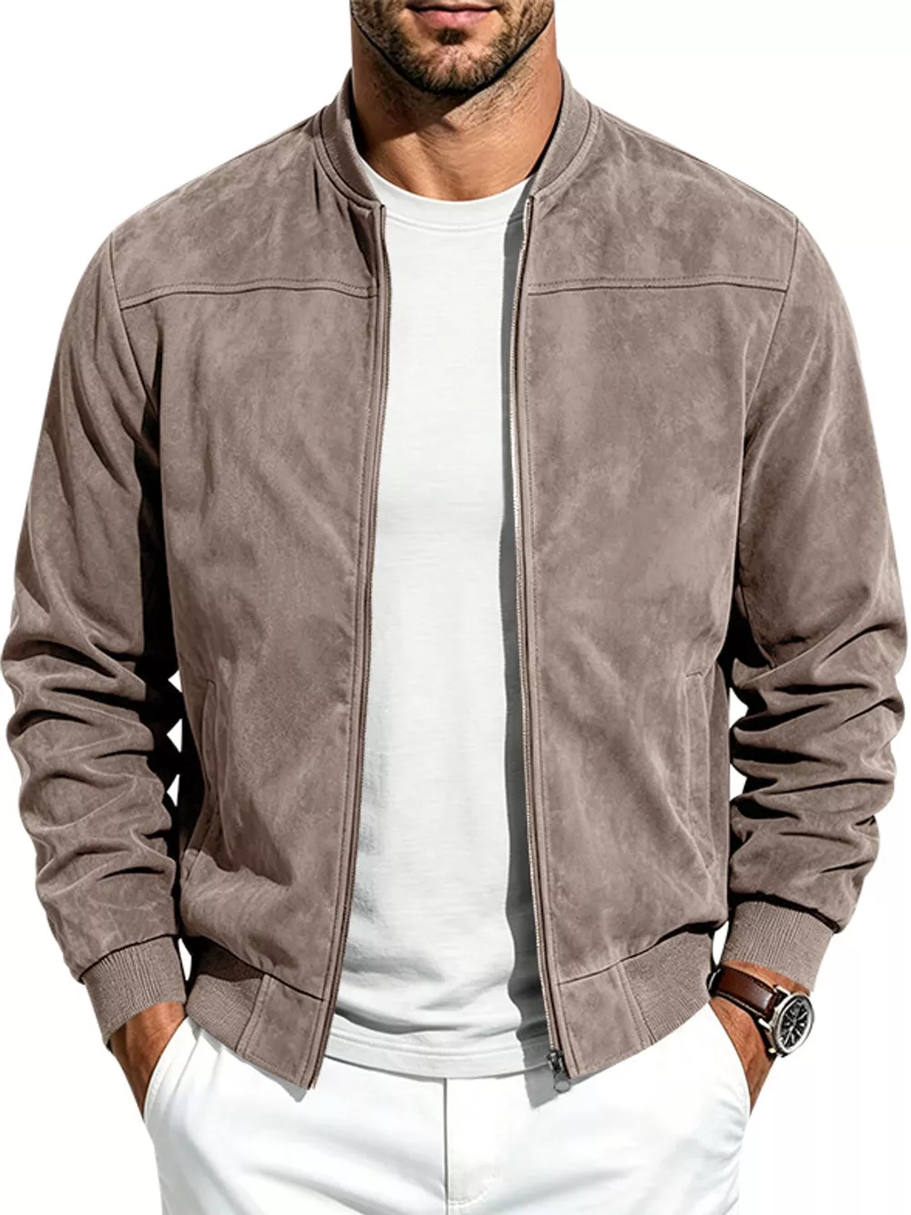Men's Full Size Zip Up Long Sleeve Jacket Plus Size, image 14