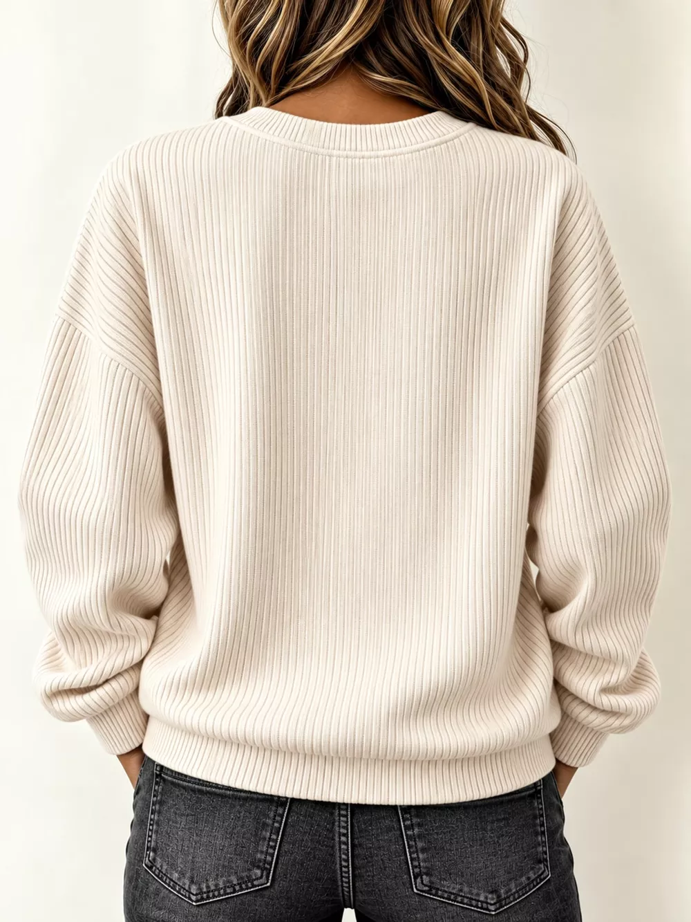 Full Size Quarter-Zip Dropped Shoulder Sweatshirt Plus Size, image 2