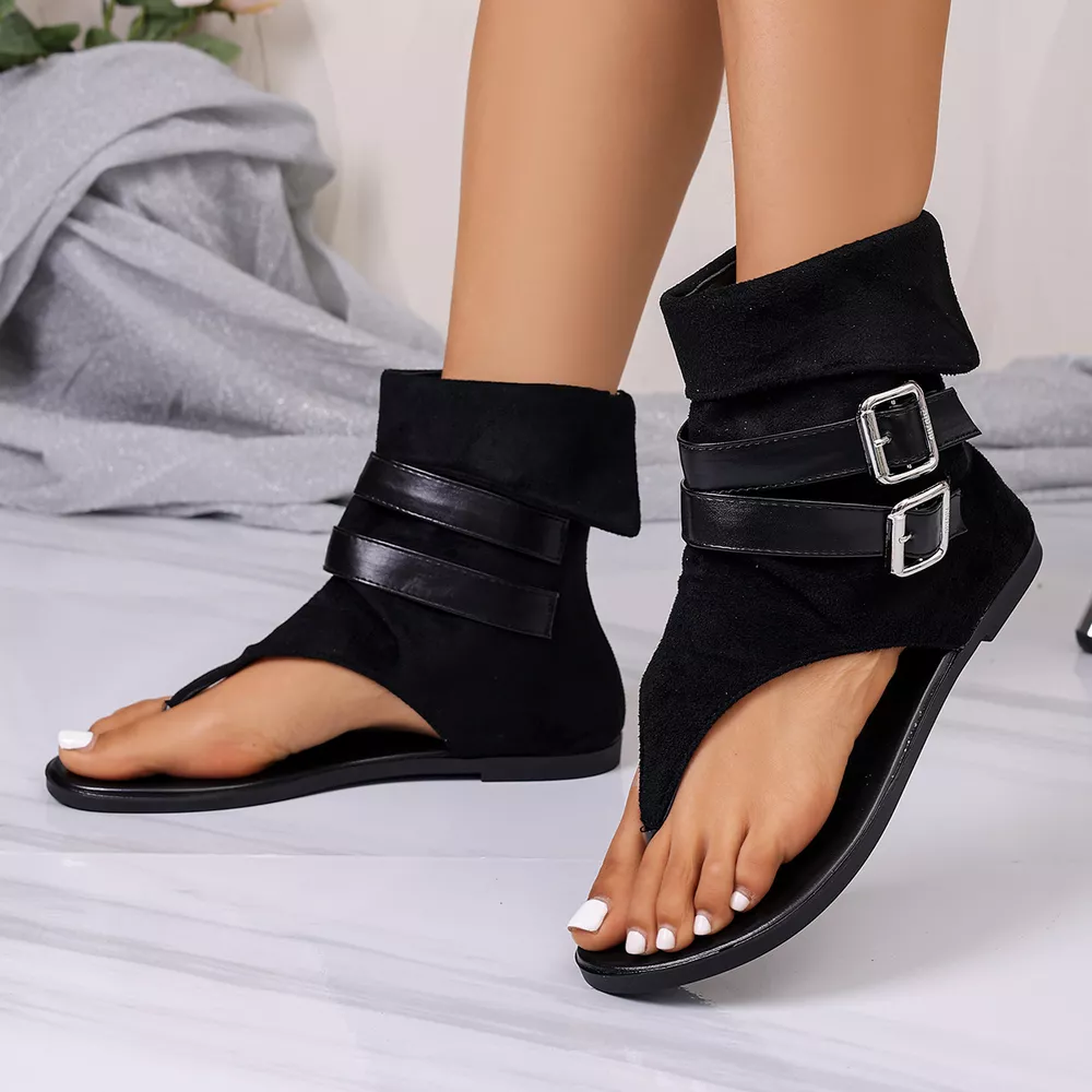 Buckled Ankle Wrap Thong Sandals, image 2