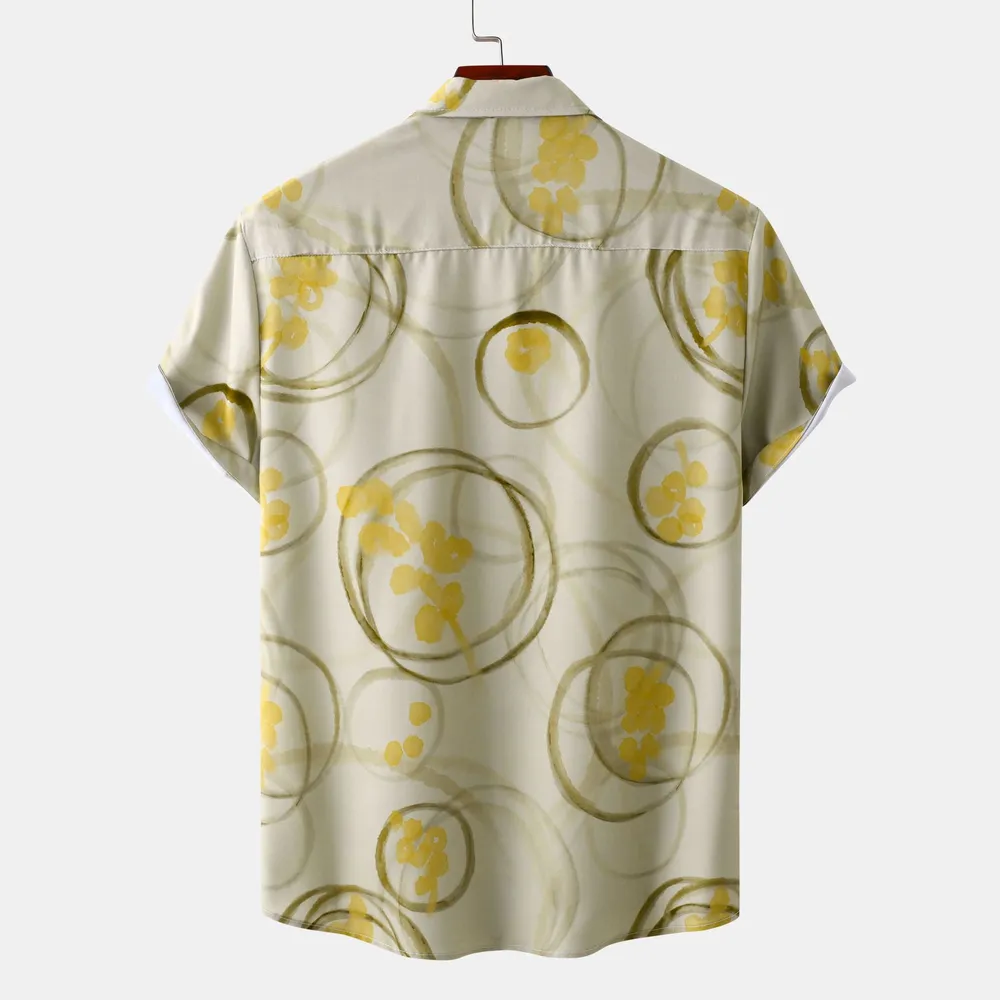 Men's Plus Size Printed Button Up Short Sleeve Shirt, image 2