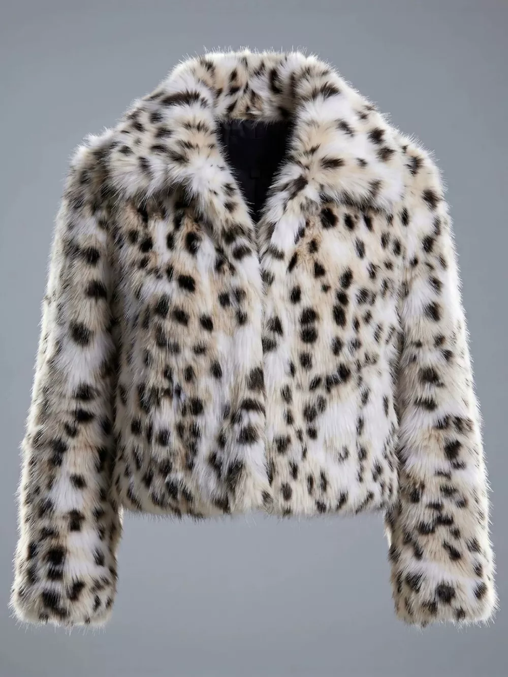 Plus Size Leopard Print Faux Fur Cropped Outerwear, image 5