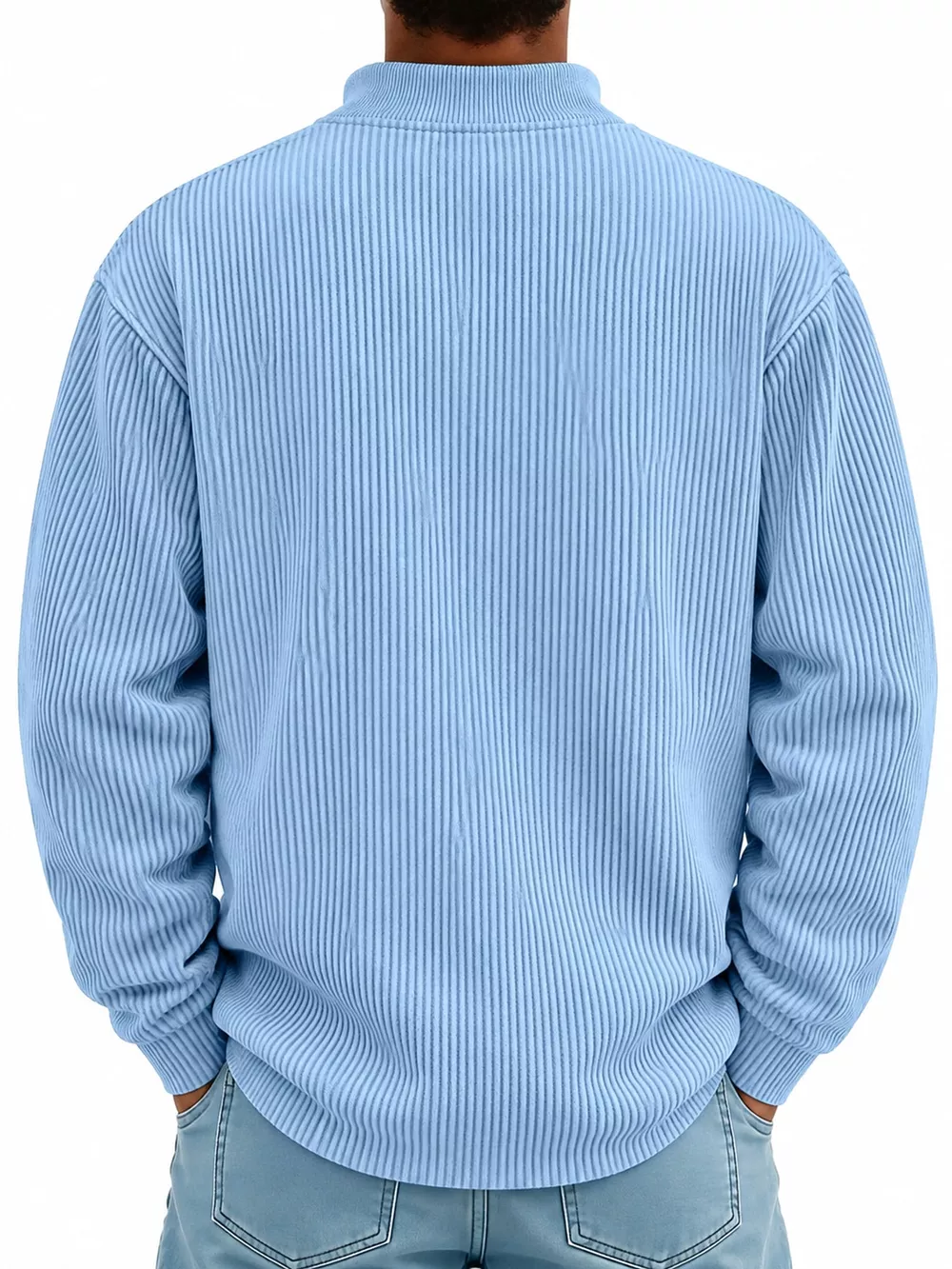Men's Full Size Quarter-Zip Long Sleeve Sweatshirt Plus Size, image 3