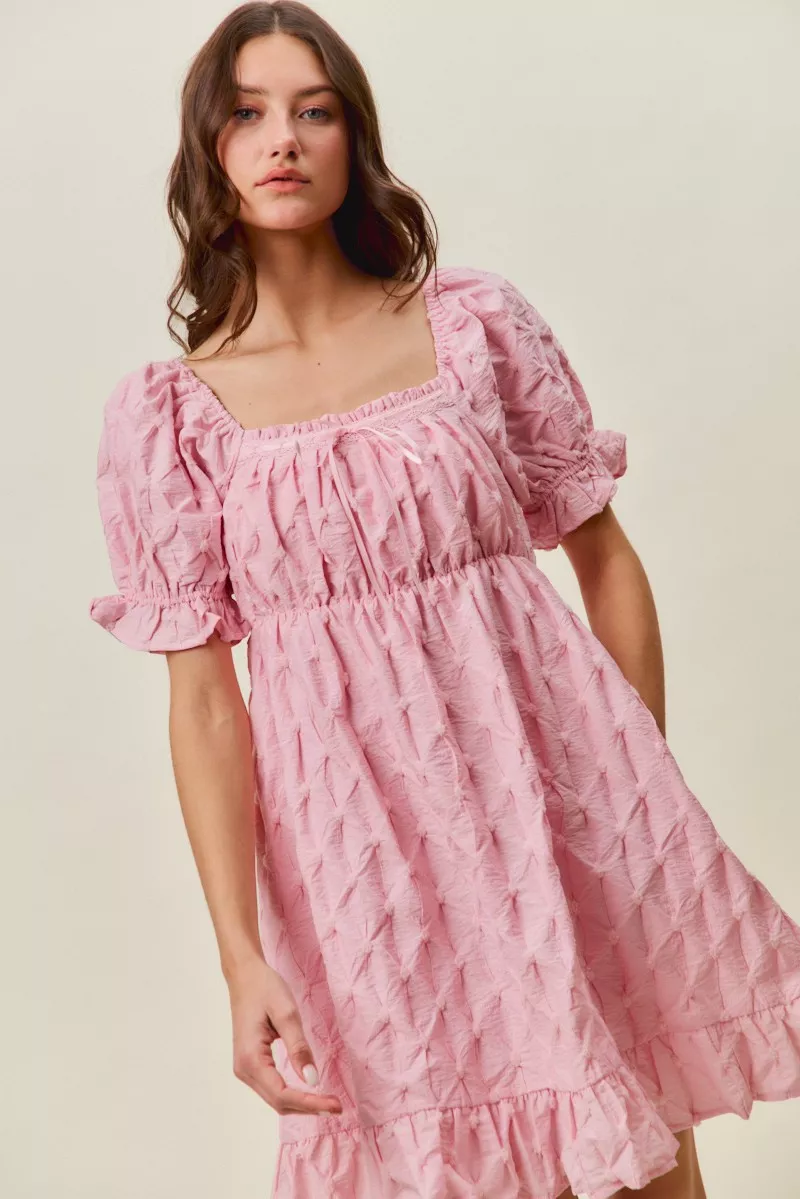 Texture Woven Ruching On Bust Mini Dress, image 11