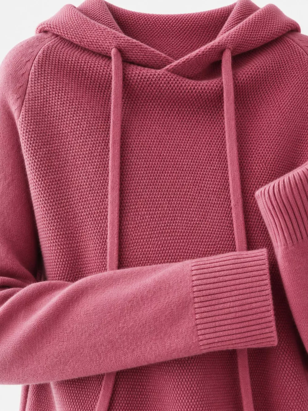 Drawstring Long Sleeve Hooded Knit Sweater, image 44